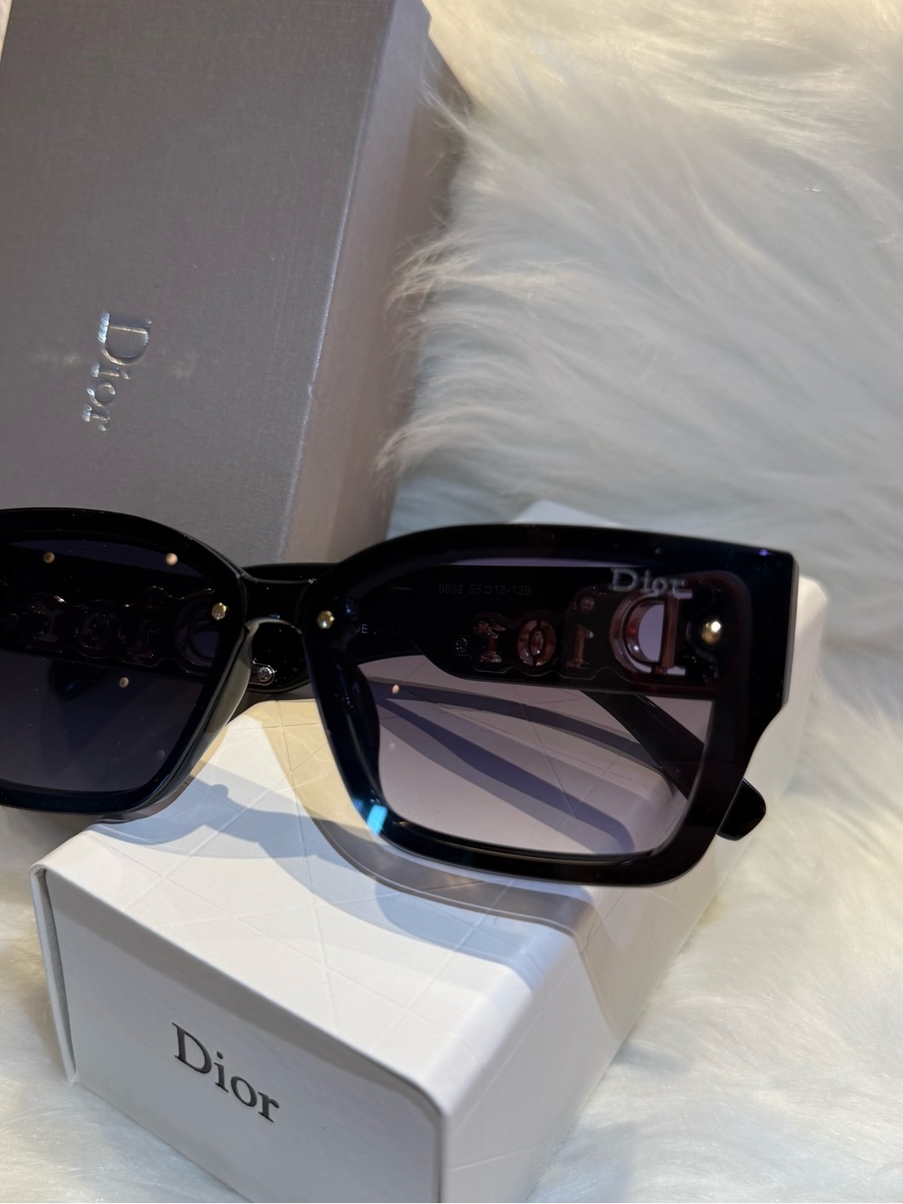 Dior Dark Blue Gradient Square Sunglasses